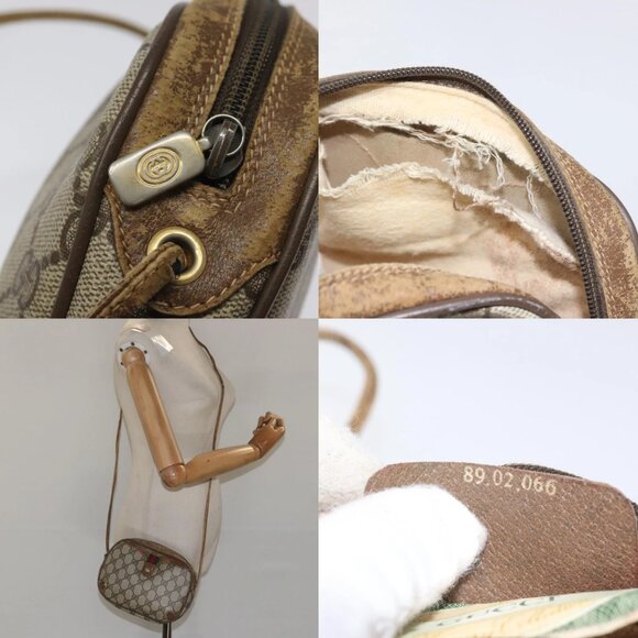 GUCCI GG Supreme Web Sherry Line Shoulder Bag PVC Beige 89 02 066 Auth EC117 - Picture 15 of 15